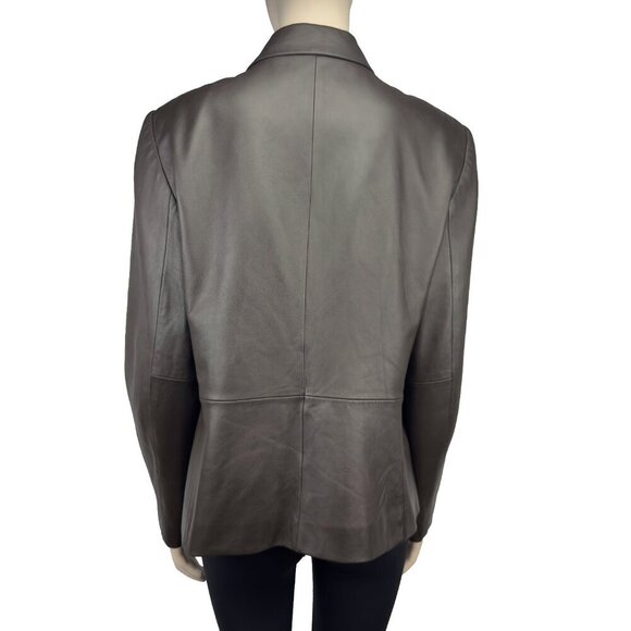 BOD & CHRISTENSEN Chocolate Brown Fitted Genuine Leather Hips Lenght Jacket 12 - Picture 4 of 9